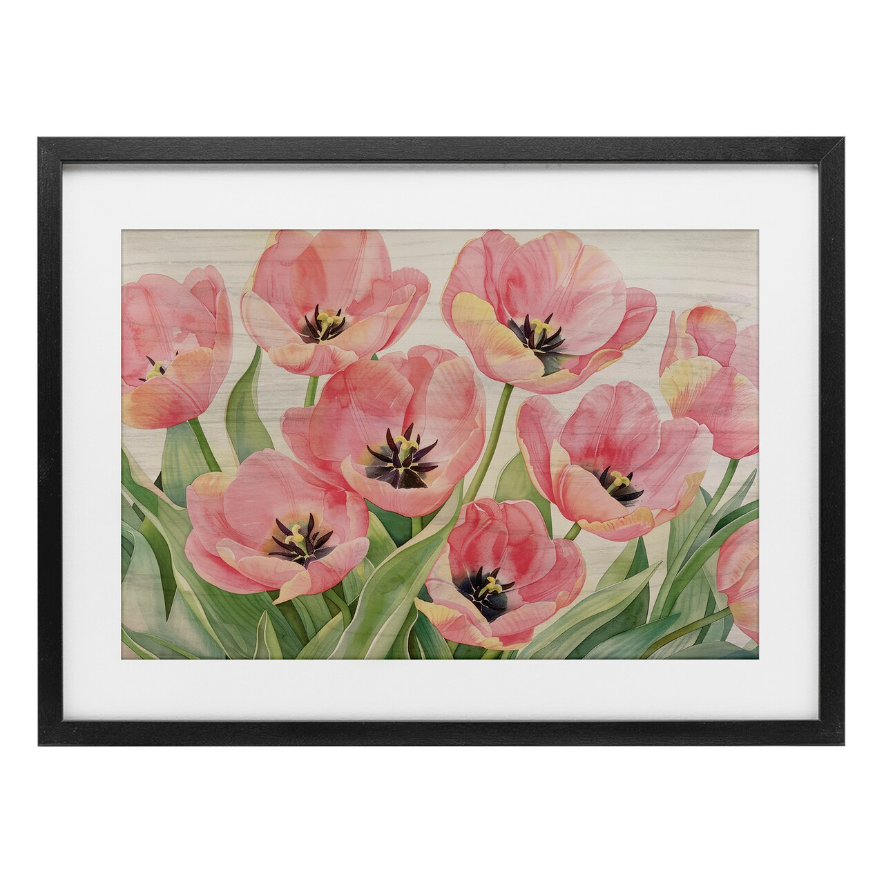 Stupell Industries Shabby Chic Poppy Garden Framed Print Under Glass, design by Maya Blooms